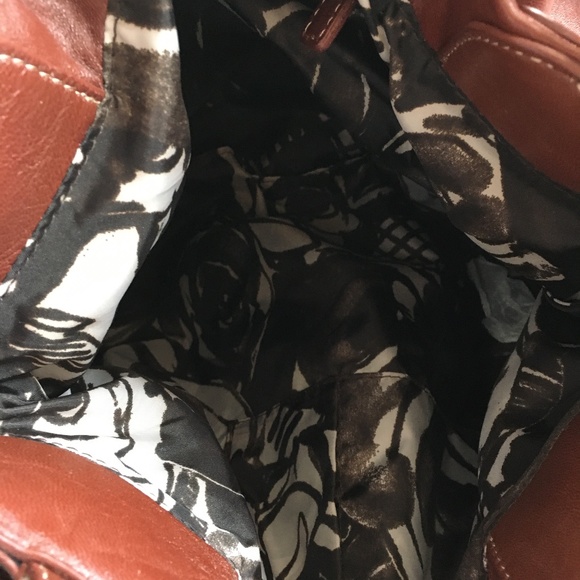 Hype Brand Large soft REAL leather cognac colored Handbag NWT - Picture 6 of 6